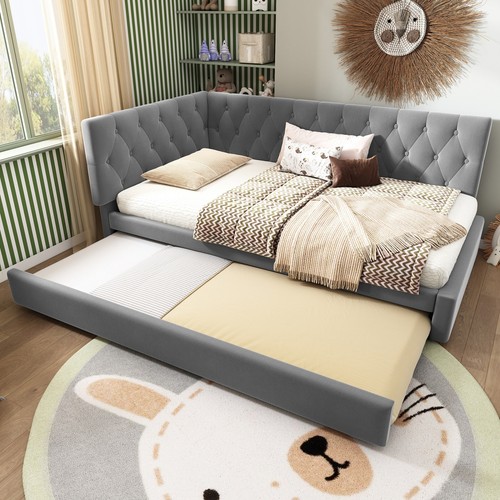 Upholstered sofa bed with - bed,