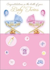 Doodlecards New Baby Twins