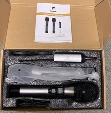 TONOR TW630 Wireless Microphone, UHF Dual Cordless Metal Dynamic Mic System