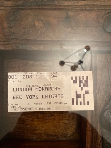 London monarchs ticket stub - london,