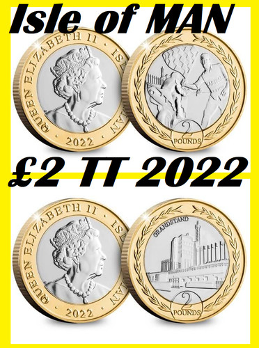 Isle man coins 2 pounds - of,