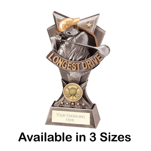 Longest drive golf trophies - longest,