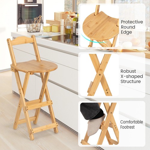 Wooden folding bar stool - wooden,