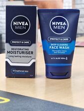 Twin pack Nivea Men Protect & Care Rehydrating Moisturiser 75ml & Face Wash 🇬🇧