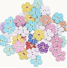 Wooden Flower Buttons – 2