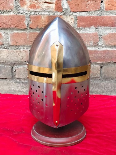 Steel medieval knight helmet - medieval,