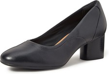 Clarks Ladies Formal Shoe UN COSMO STEP Black Leather UK 8 / EU 42 UNSTRUCTURED