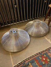 Set Of 2 large Metal  Pendant Light Shades ceiling Wire 47cm x 20cm