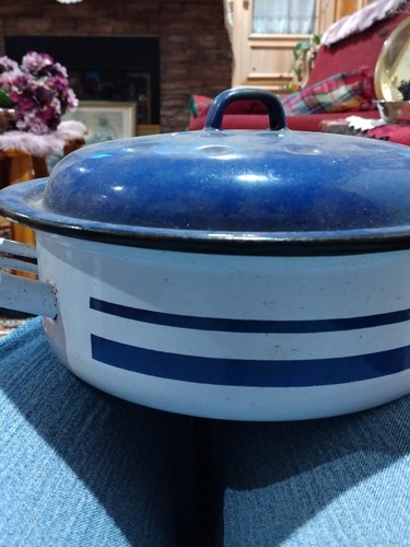 Vintage enamelware two handled - enamelware,