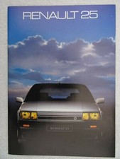 Renault 25 Brochure 1985 - V6 Turbo, Limousine, Injection, GTX, GTS, TS Models.