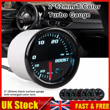 12V 52mm 2" Digital Boost Gauge Tinted 7 Color 0-30 PSI Pressure Turbo Meter