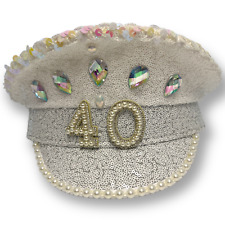 womens 40th Birthday Sequin Hat Party 40 Captains Hat Festival 40th gift ideas