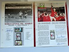 1966 WC  X 2 ORIGINAL SET - SIGNED BOBBY MOORE ALF RAMSEY ++  ROYAL ISSUE STAMPS