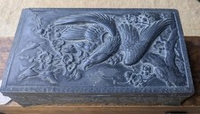 Vintage Japanese Eagle & Cherry Blossom Embossed Trinket or Cigarette Box A/F