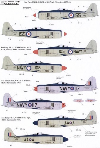 Xtradecal hawker sea fury - xtradecal,
