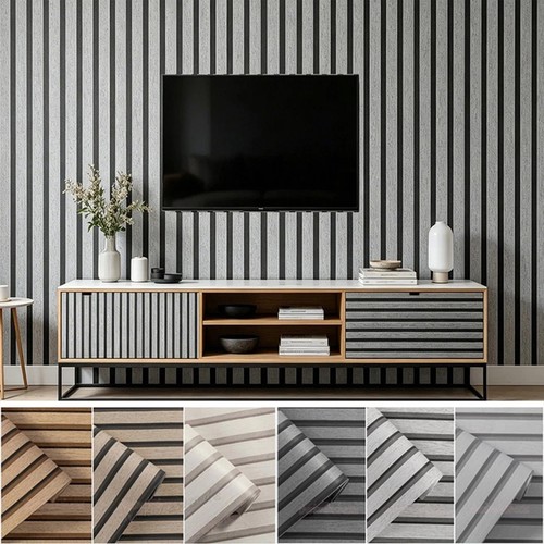 Charcoal wooden slat wall - slat,