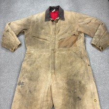 Carhartt Coveralls Adult 46x25 Short Tan Overalls Boiler Suit Quilted Men*