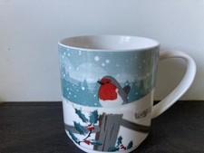 Waitrose Fine China Christmas Robin & Snowman Coffee/Tea Mug