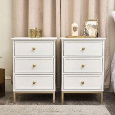 Pair Three Drawer Bedside