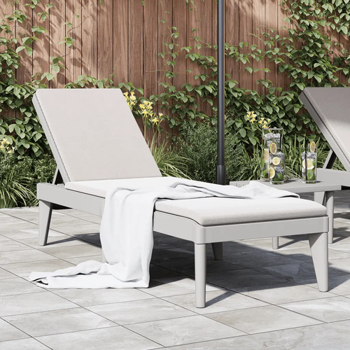 Sun lounger grey - grey, 186x60x29cm