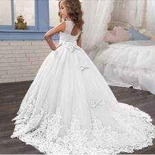 Girls Lace Long Prom Gowns Bridesmaid Kids Dresses Party Dress Kids Princess