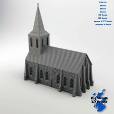 Church WW2 Building Tabletop Gaming Railway 3DPrint