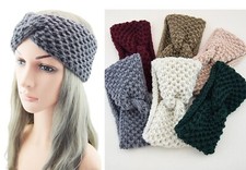 Twisted Corn Knitted Headband Stretchy Woolly Head Band Crochet Knot Hairband UK
