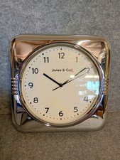 Chrome Square Large Wall Clock