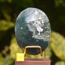 Moss Agate Crystal Palm Stone