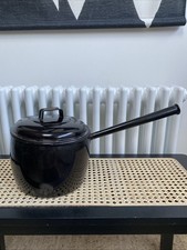 Vintage Judge Ware Enamel Saucepan - Black with Lid