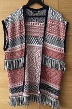 Old School Boho Fringed Gilet Waistcoat Size Small 12/14