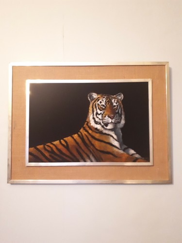 Tiger painting velvet - on, by