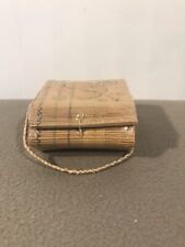 Vintage Style Handmade Bamboo Straw Wooden Small Travel Trinket Box Storage Box