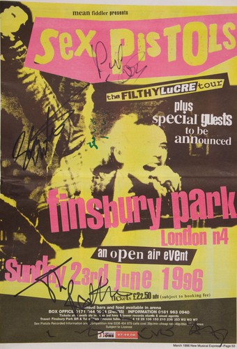 The sex pistols signed window - pistols,