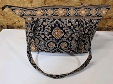 Vera Bradley Cafe Latte Paisley Quilted Tote Bag Shoulder Bag Retired 