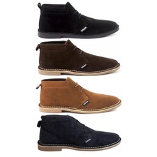 Lambretta Mens Camden 2 Black Brown Navy & Tan Suede Desert Boots All Sizes