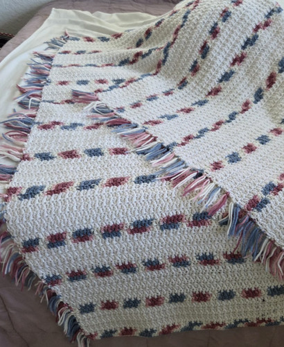 Hand crochet afghan blanket - afghan,