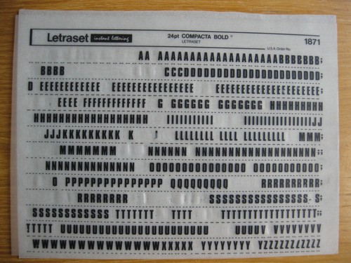Sheet letraset upper - 1/2,