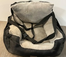 Plush Dog Car Seat with Safety Leash,Storage Pocket& Waterproof  Liner