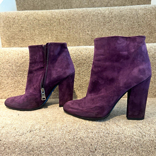 Loriblu suede ankle boots plum - boots,