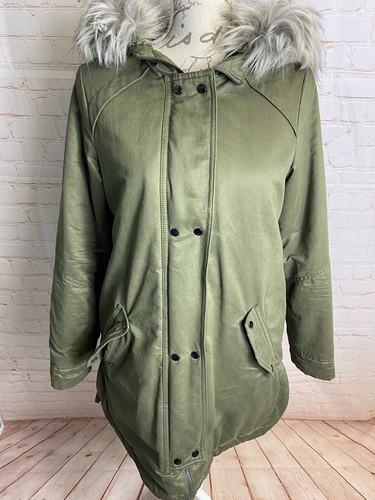 Women khaki long parka - f&f,