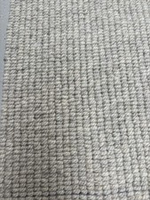Wool Loop Stair Carpet. 2 Pieces 480cm X 84cm. 960cm Total. Modern Grey Rib