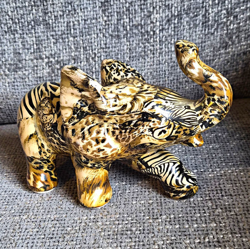 Collage ceramic elephant - ceramic,