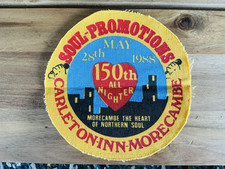 ORIGINAL MORECAMBE SOUL PROMOTIONS 150th NITER NORTHERN SOUL PATCH