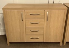 Oak Effect sideboard With 4 Drawers And 2 Shelves VGC