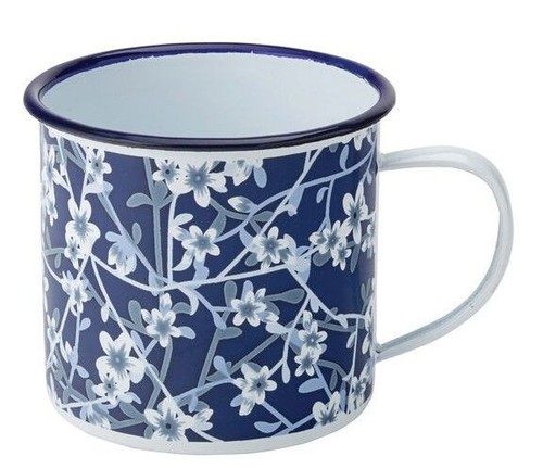 5oz white blue enamel - 13.5oz,