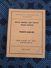 Newcastle Corporation Transport Bus & Trolley Timetable Booklet Aug 1955