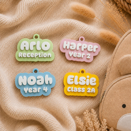 Personalised kids bag tag - personalised,
