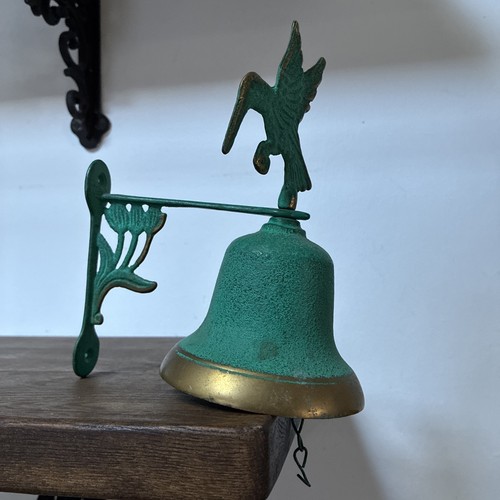 Vintage brass wall bell - vintage,