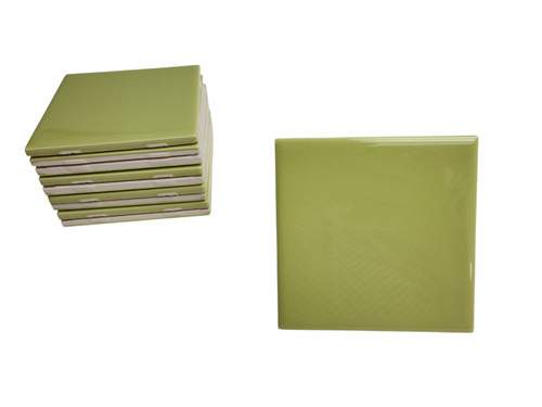 Lime green ceramic tile - green,